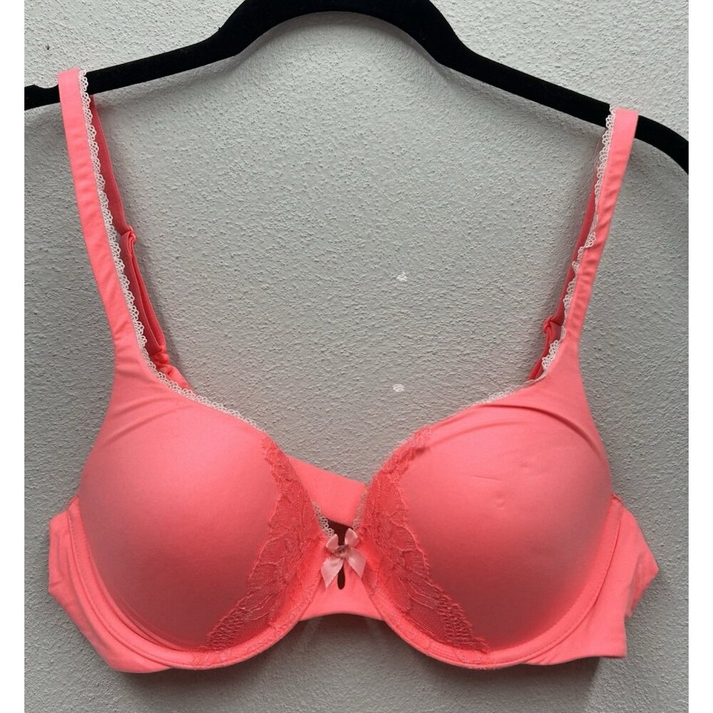 Victoria's Secret Bra 36D Body By Victoria Lined Perfect Coverage Pink Lace READ